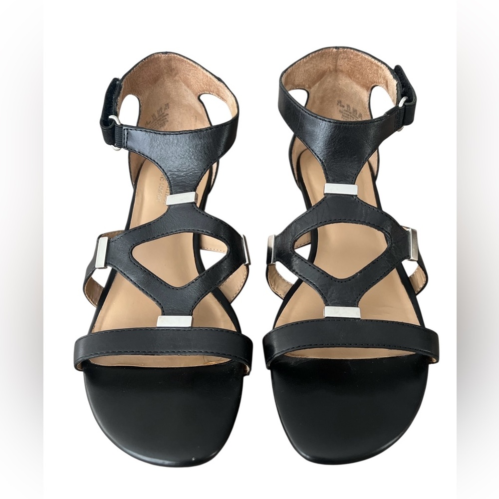 Naturalizer Women's Juniper Sandals Black With Silver Accents Size 7.5 M
